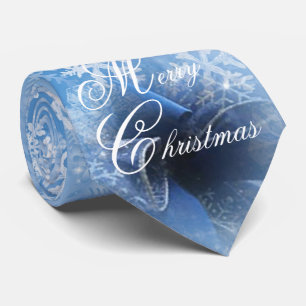 Noël Bleu Ruban Cravate hommes