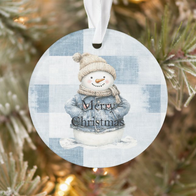 Noël Blue Denim Snowman (Arbre)
