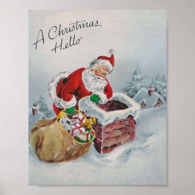 Noël Bonjour Poster vintage (Devant)