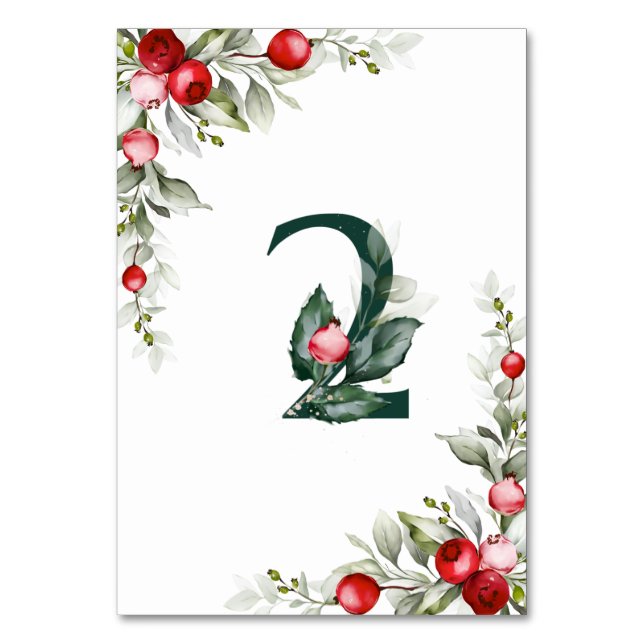 Noel Botanical Table 2 Wedding Table Number (Back)