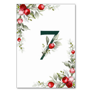 Noel Botanical Table 7 Wedding Table Number