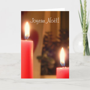 Noël Bougies rouges carte de voeux