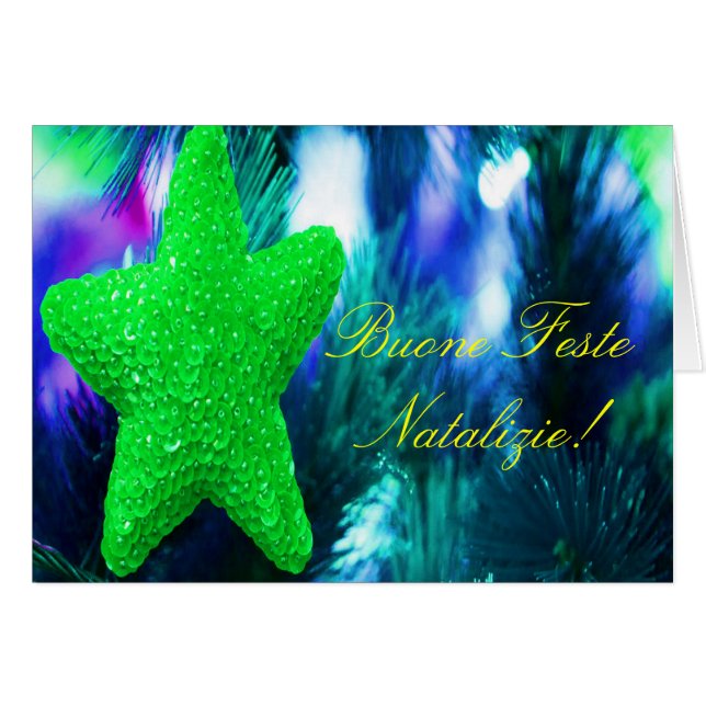 Noël Buone Feste Natalizie Green Star III (Devant horizontal)
