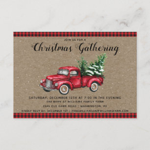 Noël Camion & Arbre Noël Fête Invitation