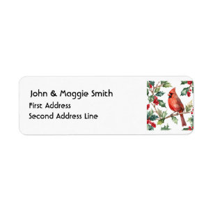 Noël Cardinal Rouge Oiseau Holly Berry Art