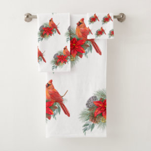 Noël Cardinal Rouge Poinsettia Aquarelle