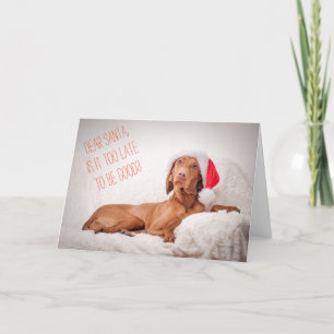 Noël / Carte de Noël "Magyar Vizsla" Cher Père Noë