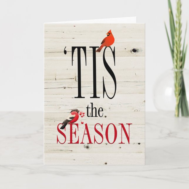 Noël C'est la saison Texte Carte de Noël (Devant)