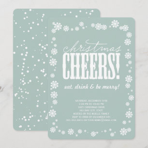 Noël Cheers Snowflakes Fête Invitation