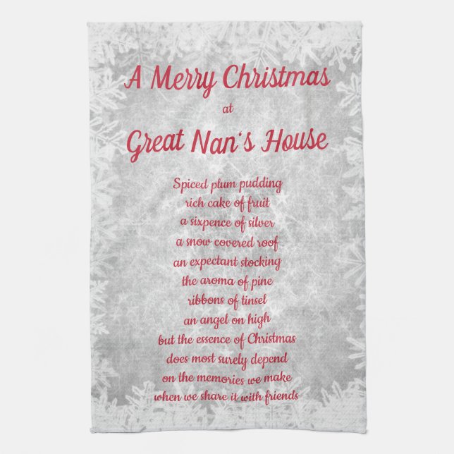 Noël chez Great Nan's House Serviettes de cuisine (Vertical)