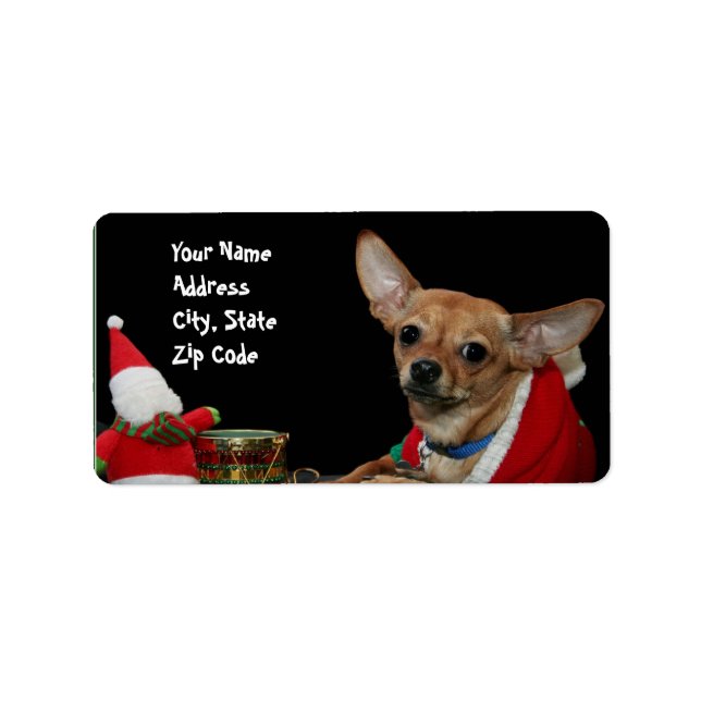 Noël Chihuahua étiquettes de adresse (Devant)