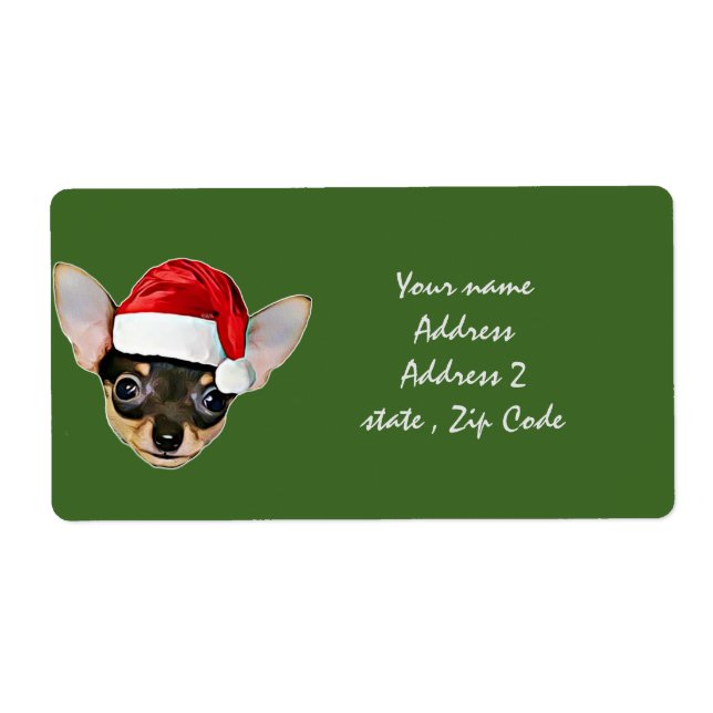 Noël Chihuahua expédition de chien étiquettes de a (Devant)