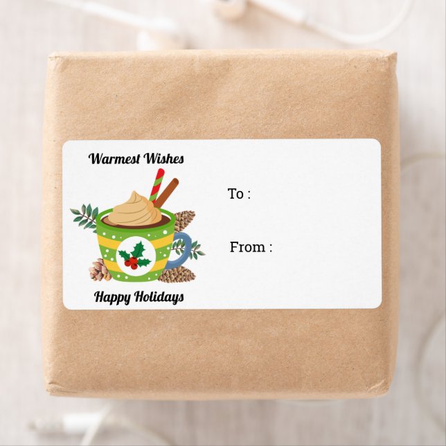 Noël Chocolat chaud cacao Vert Blanc (En situation)