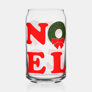 NOEL Christmas Can Glass