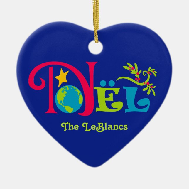 Noël Christmas Ceramic Ornament (Front)