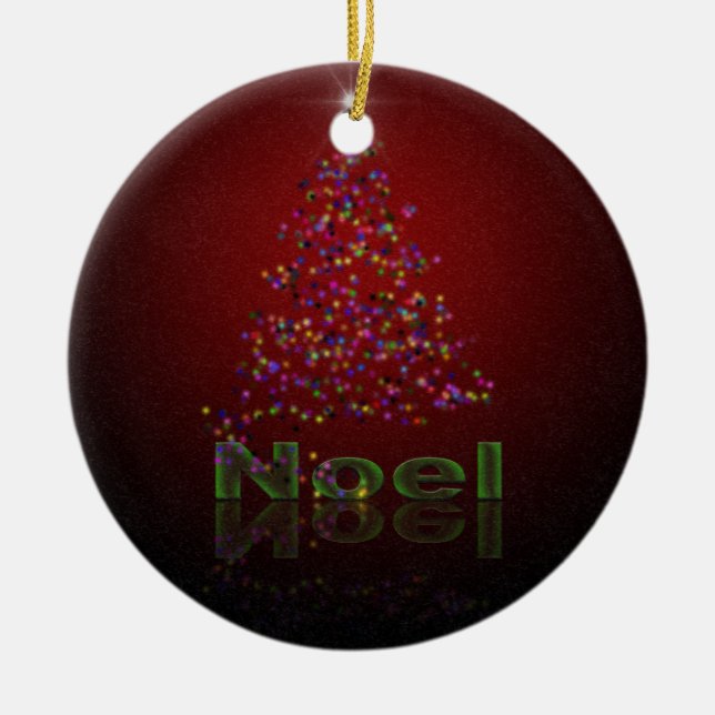 Noel Christmas Ceramic Ornament (Front)