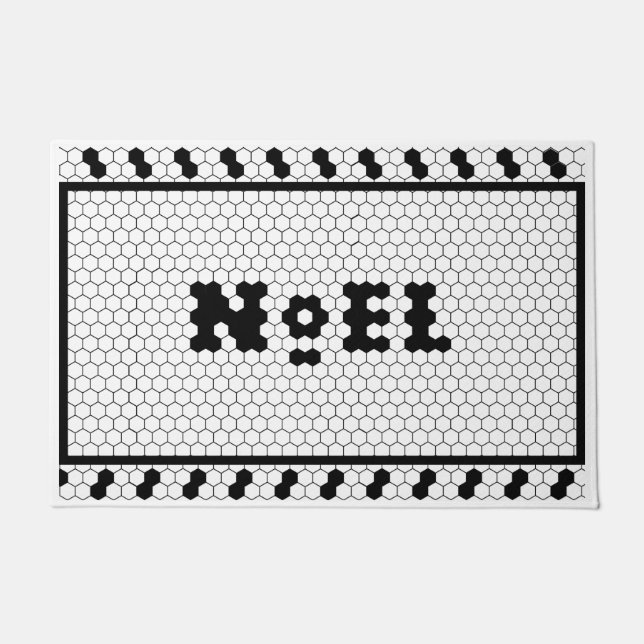 Noel Christmas Fun Farmhouse Tile Design Doormat (Front)