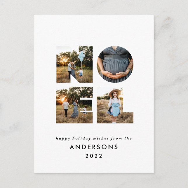 Noel Christmas gras moderne 4 photo simple Vacance (Devant)