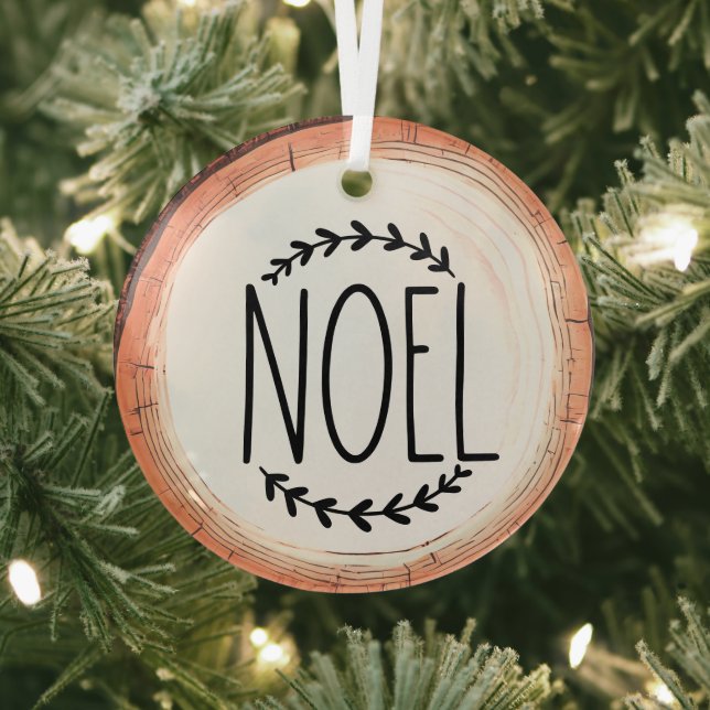 Noel Christmas Holiday Glass Ornament (Insitu)
