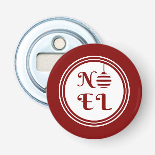 NOEL Christmas Holiday Red And White Bottle Opener