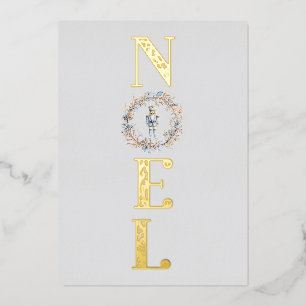 Noel Christmas Nutcracker Ballet Photo Foil Holiday Card