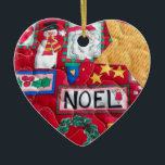 Noel Christmas Ornament<br><div class="desc">Noel Christmas Ornament will add a touch of Country Decor with a Quilted Square photo design. This ornament is available in a shape of your choice. As a Gift or for your own tree, the back is left blank for you to add names, a special date, or special inscription you...</div>