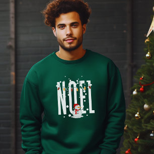 Noel Christmas Quote Snowman White Typography Sweatshirt