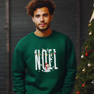 Noel Christmas Quote Snowman White Typography Sweatshirt
