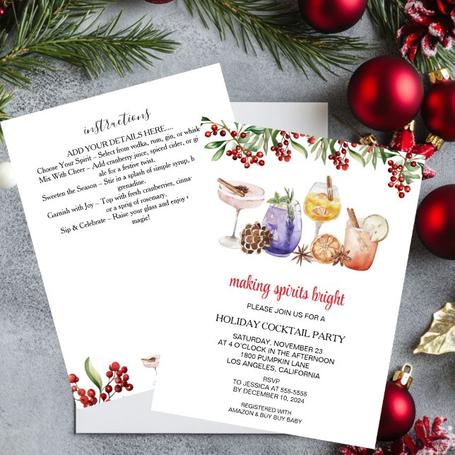 noël Cocktail férié Invitation (Créateur téléchargé)