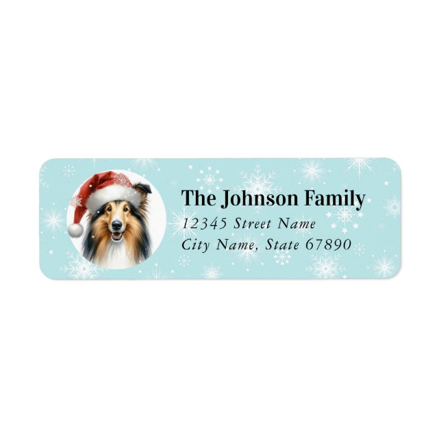 Noël Collie Retourner l'adresse Étiquettes (Devant)