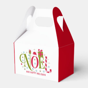 Noel colourful and fun typography resign favor box
