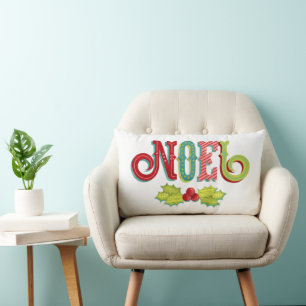 Noel Colourful Christmas Lumbar Pillow