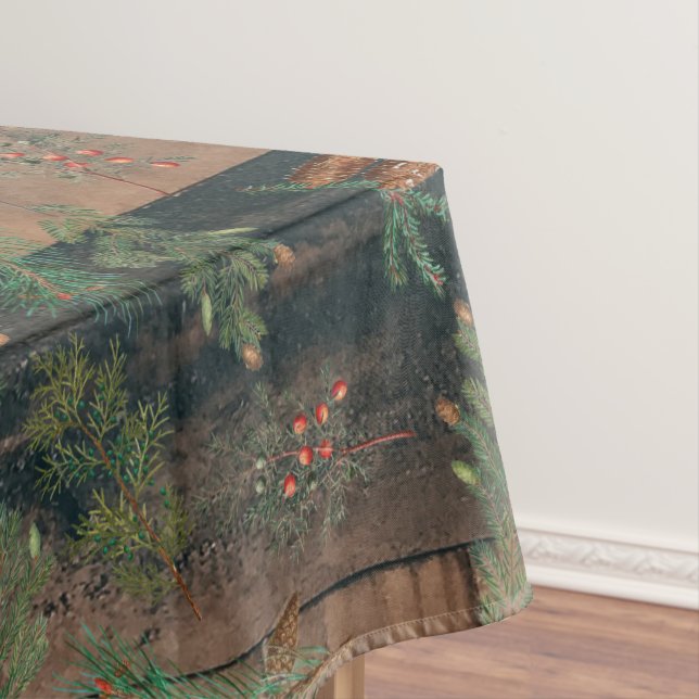 Noël Conifères Rustiques Pine Bois Nappe (In Situ)