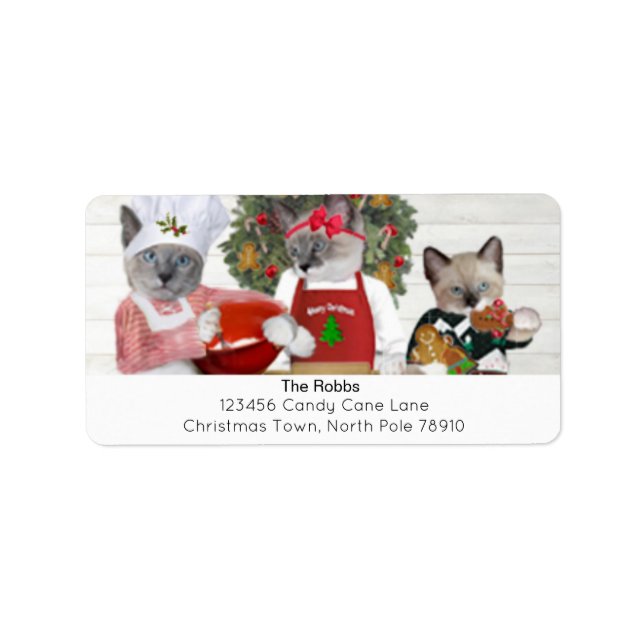 Noël Cookie Kitten Étiquette de adresse (Devant)