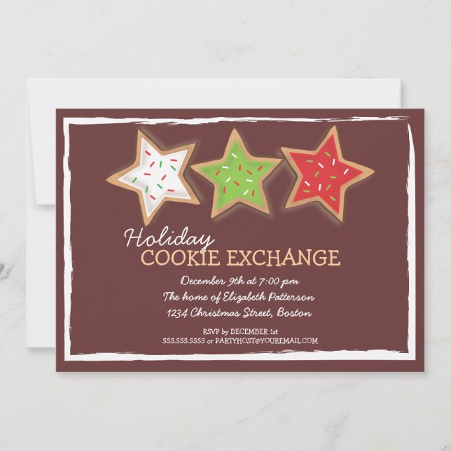 Noël Cookie Swap Invitation de vacances (Devant)