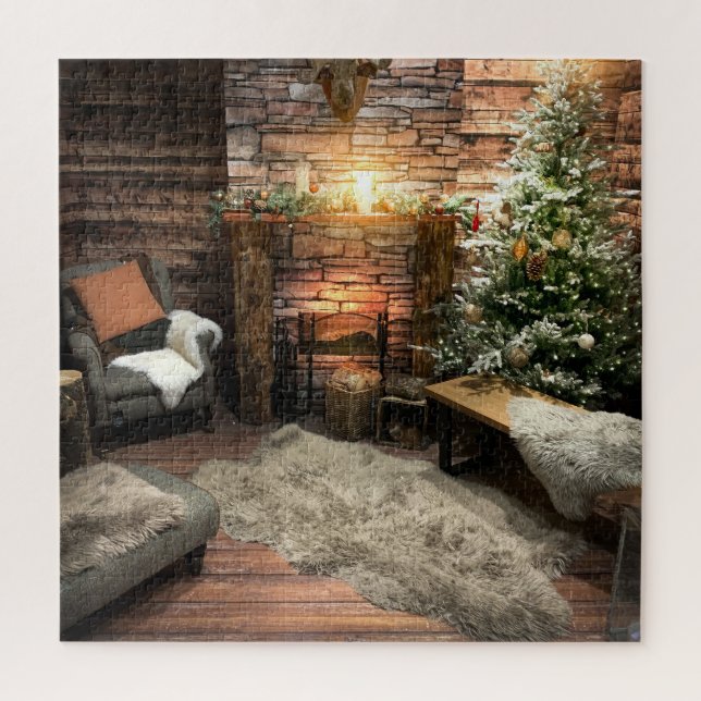 Noël Cosy Au Bord De La Cheminée Jigsaw Puzzle (Vertical)