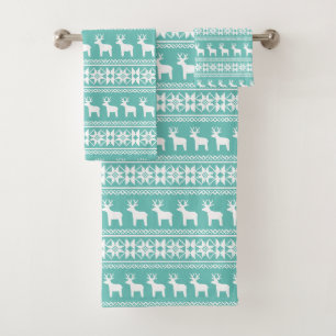 Noël Côte Turquoise Flamme de neige Reindeer Motif