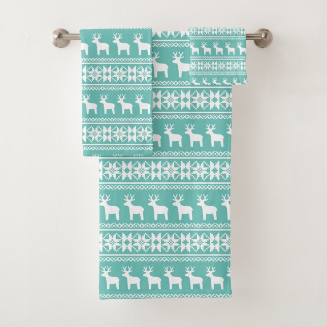 Noël Côte Turquoise Flamme de neige Reindeer Motif (En situation)