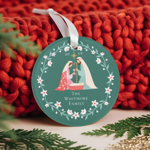 Noël Crèche religieuse Scène Photo Keepsaké