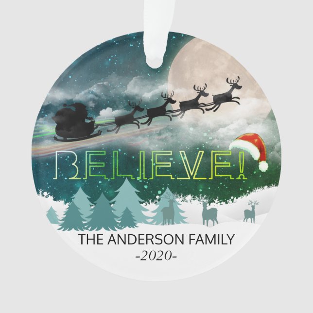 Noël CROYER Reindeer Sleigh Santa Hat Photo (devant)