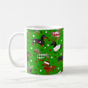 Noël Dachshund Tous les manteaux Café Mug