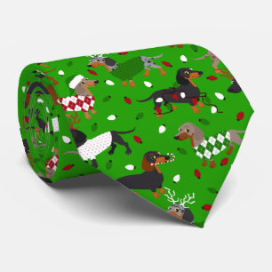 Noël Dachshund Tous les manteaux Cravate