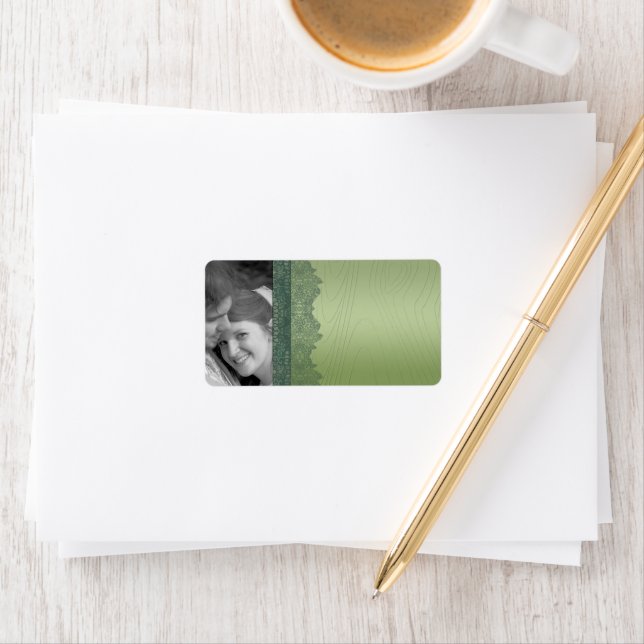 Noël Damask Étiquettes de adresse - ou Merci (En situation)