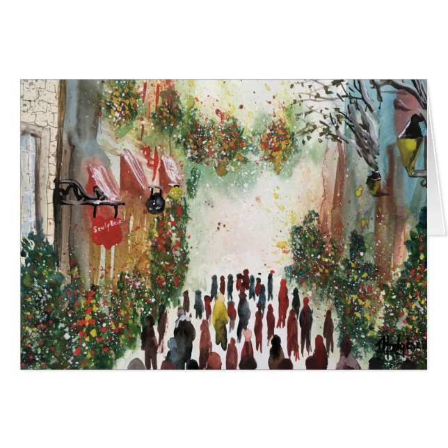 NOËL DANS la couleur pour aquarelle d'original de (Devant horizontal)