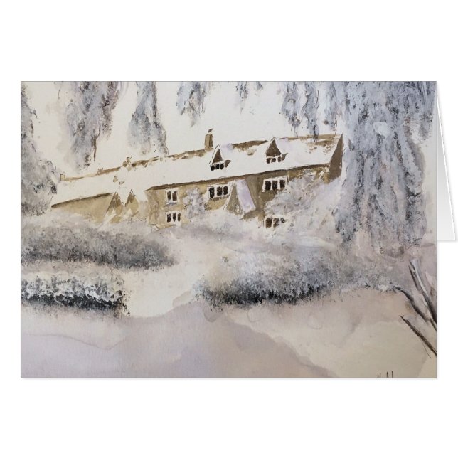 NOËL DANS la couleur pour aquarelle d'original de (Devant horizontal)