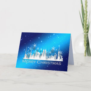 noël dans la ville carte de voeux