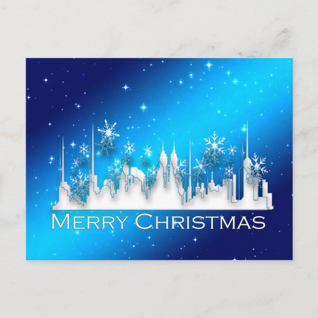 noël dans la ville carte postale (Devant)