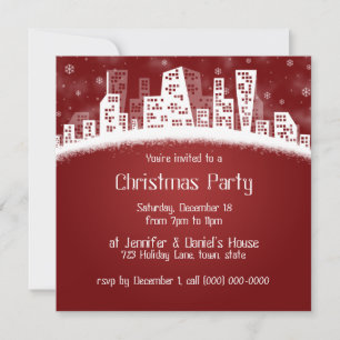 Noël Dans La Ville Fête Invitations