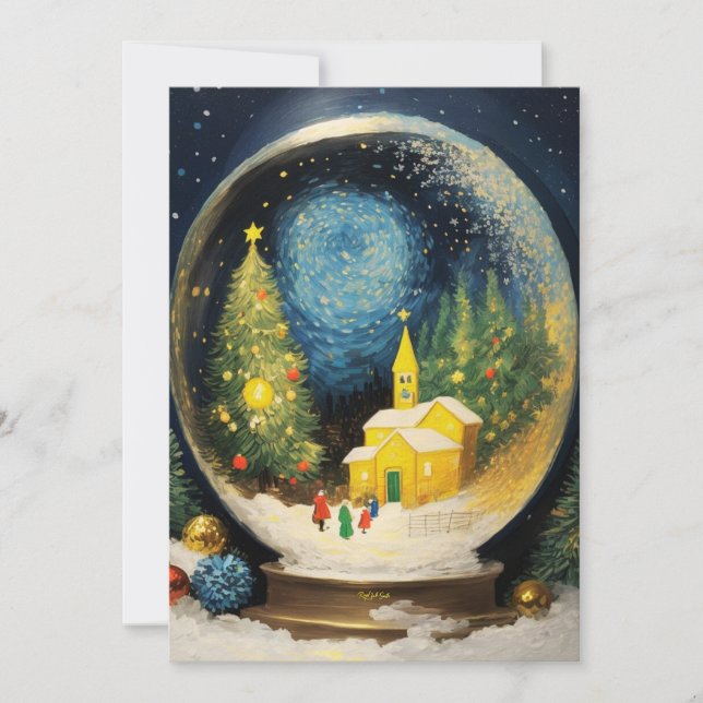 Noël de boule de neige en verre : Cartes de voeux  (Devant)