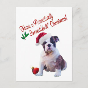 Noël de bouledogue souhaite la carte postale